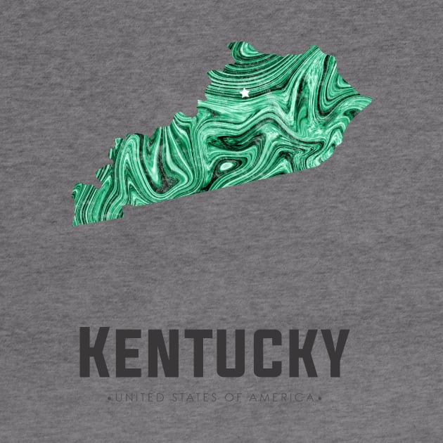 Kentucky state map abstract green by StudioGrafiikka